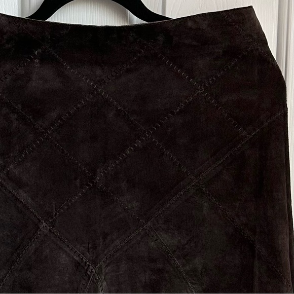 New Frontier Women Suede Leather Skirt, SZ 2 - Brown - EUC - Picture 4 of 13